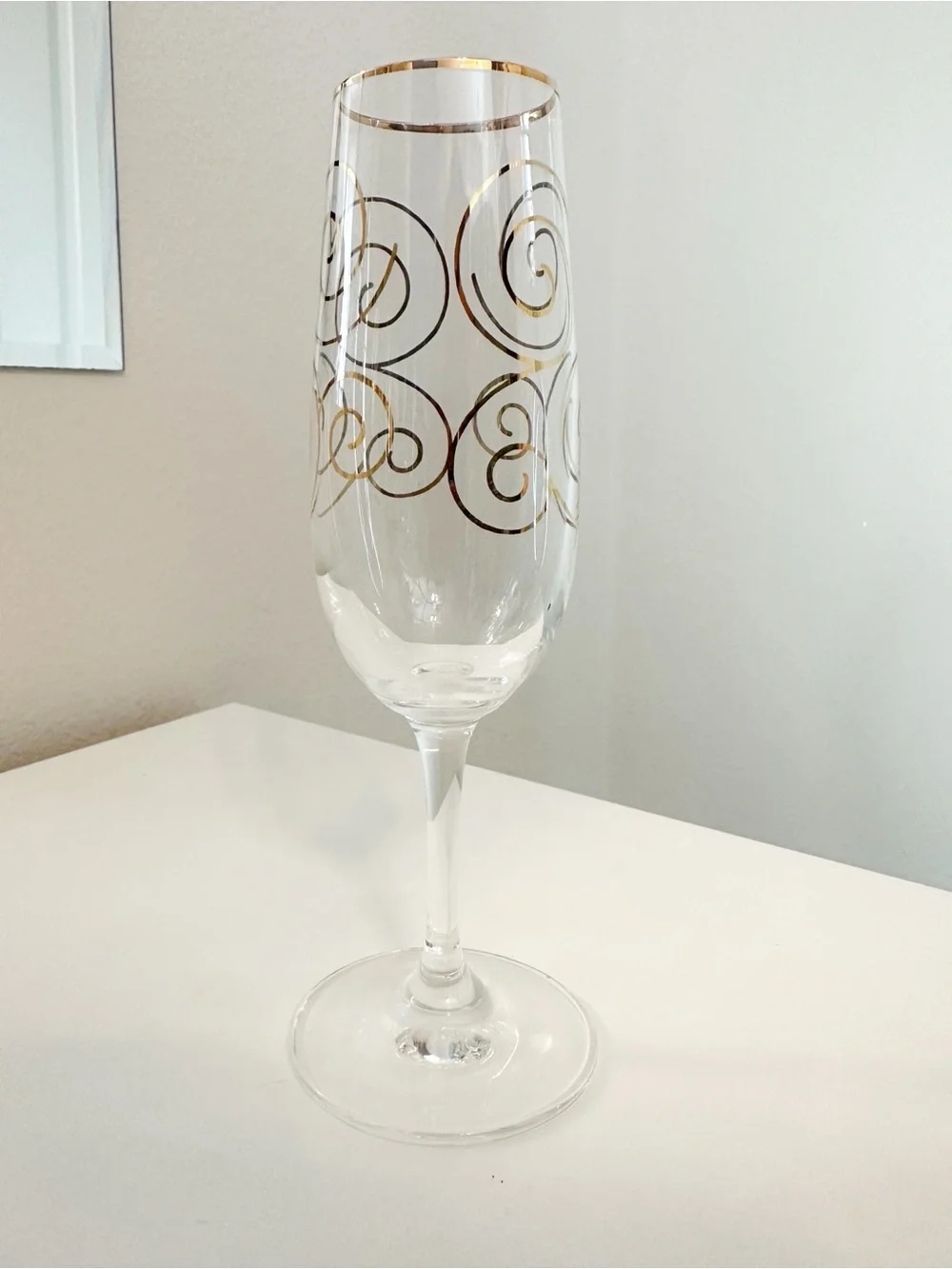 Pier 1 Elegant Gold Swirl Champagne Flutes - Set of 6